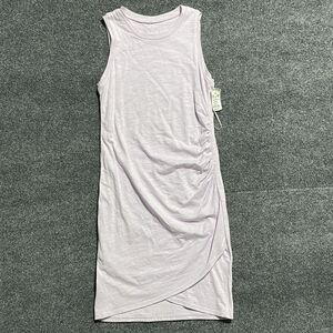 Nine West Dress Womens Medium Purple Sleeveless Ruched Modal Casual Summer New